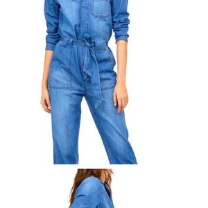 Denim chambray jumpsuit